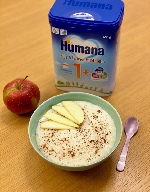 arroz con leche y manzana